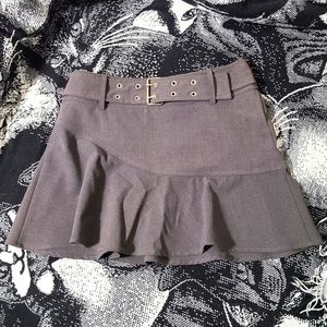 Tracy Evans Limited Gray Belted Mini Skirt Sz 3